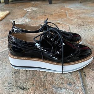Black Patent Leather Creeper Loafers